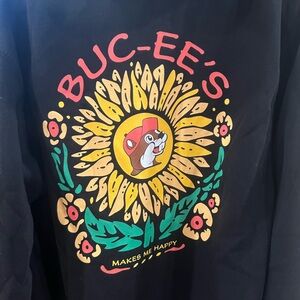 BUC’EES Black Sweatshirt with Sunflower Design